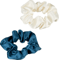 Scrunchies recycelt, blau/creme, 2 St ebelin