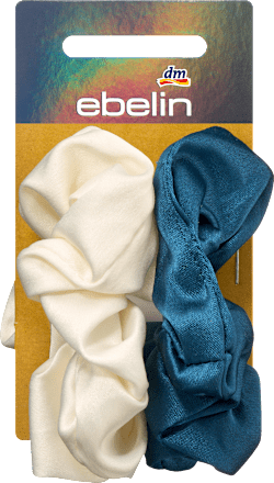 Scrunchies recycelt, blau/creme, 2 St ebelin
