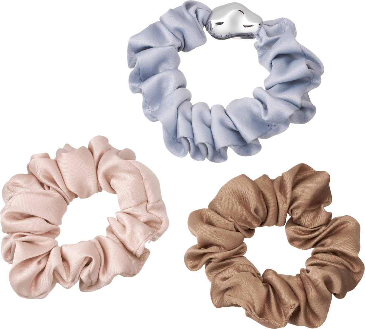 ebelin Scrunchies Satin, beige, rosa, grau, 3 St