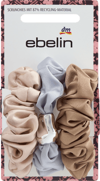 ebelin Scrunchies Satin, beige, rosa, grau, 3 St