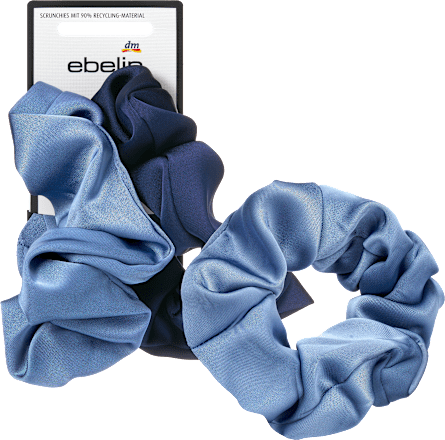 ebelin Scrunchies Satin-Optik, blau, 2 St