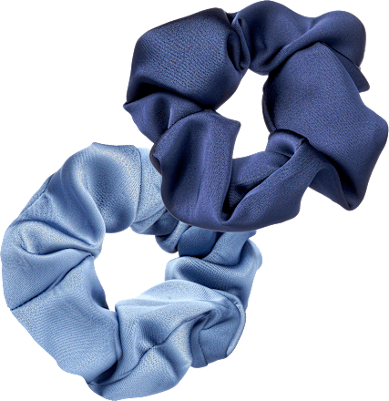 Scrunchies Satin-Optik, blau, 2 St