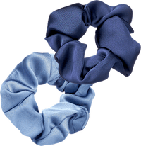 Scrunchies Satin-Optik, blau, 2 St
