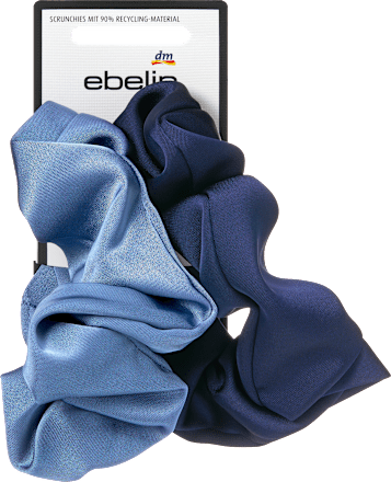 ebelin Scrunchies Satin-Optik, blau, 2 St