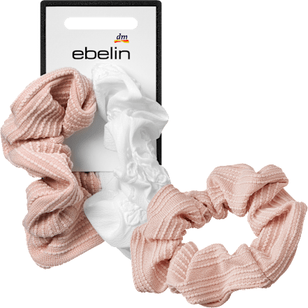Scrunchies Stickerei, rosa/weiß, 2 St