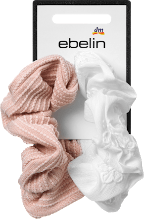 Scrunchies Stickerei, rosa/weiß, 2 St