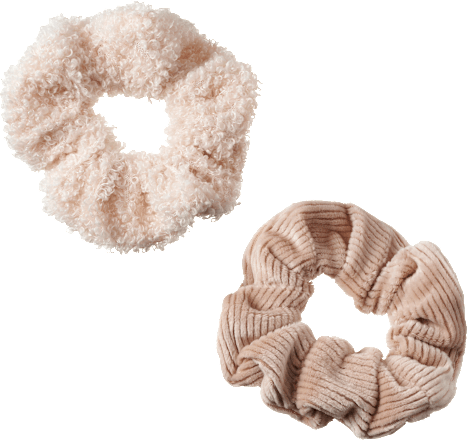 Scrunchies Teddy & Kord, Creme, 2 St ebelin