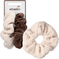 Scrunchies Teddystoff & Cord, beige/braun, 2 St