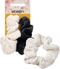 Scrunchies, weiß/schwarz, 2 St ebelin
