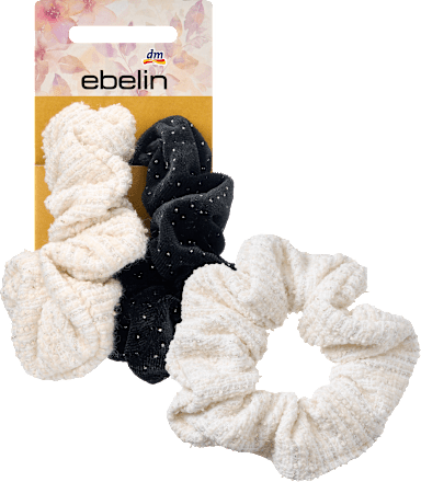 Scrunchies, weiß/schwarz, 2 St ebelin