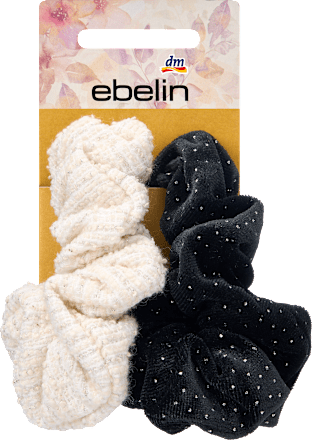 Scrunchies, weiß/schwarz, 2 St ebelin