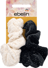 Scrunchies, weiß/schwarz, 2 St ebelin