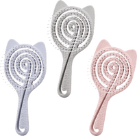 Spiraalvormige ontklitborstel met kattenoren, 1 stuk