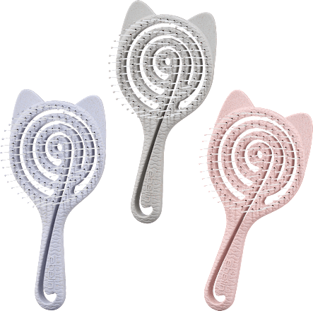 Spiraalvormige ontklitborstel met kattenoren, 1 stuk