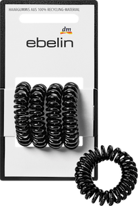 Spiralhaargummis klein, schwarz, 4 St