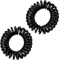 Spiralhaargummis klein, schwarz, 4 St