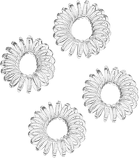 Spiralhaargummis mini, transparent, 4 St