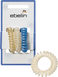 ebelin Spiralhaargummis weiß/blau/gold, 3 St
