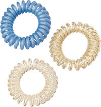 ebelin Spiralhaargummis weiß/blau/gold, 3 St