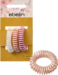Spiralhaarhaargummis, weiß/peach/rosa, 3 St ebelin