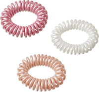 Spiralhaarhaargummis, weiß/peach/rosa, 3 St ebelin