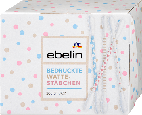 Wattestäbchen mit bedruckten Papierschäften Motiv-Box, 300 St