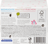 Wattestäbchen mit bedruckten Papierschäften Motiv-Box, 300 St