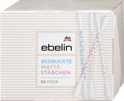 Wattestäbchen mit bedruckten Papierschäften Motiv-Box, 300 St