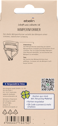 Wimperkruller inclusief 2 vervangende elastiekjes, 1 stuk