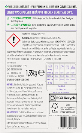 Colorwaschmittel Pulver, 18 Wl ECOVER