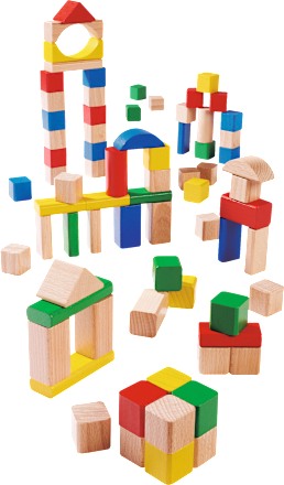 Holzbausteine bunt/natur 75tlg, 1 St