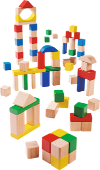 Holzbausteine bunt/natur 75tlg, 1 St