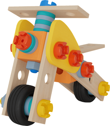 Holzspielzeug Mini Motorrad Construct