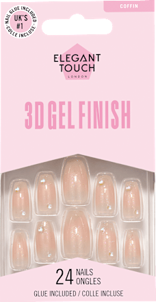 Künstliche Nägel 3D Gel Finish Coffin, 24 St Elegant Touch