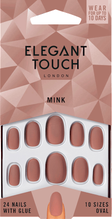 Künstliche Nägel Mink Nude Oval, 24 St Elegant Touch