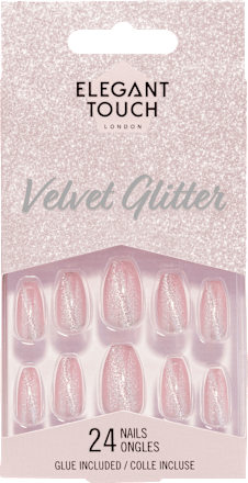 Künstliche Nägel Velvet Glitter, 24 St Elegant Touch
