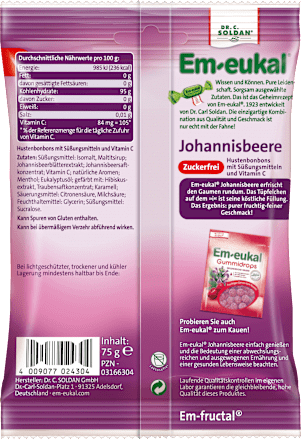 Snoep, krenten, gevuld, suikervrij, 75 g