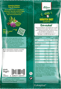 Bonbon Em-eukal, shot aux plantes, fourré, sans sucre, 75 g