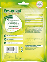 Gummidrops, Eukalyptus-Menthol, 90 g
