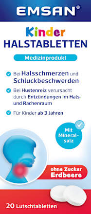Halstabletten für Kinder Erdbeere, 20 St
