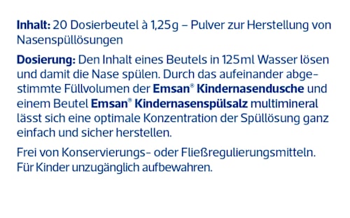 Kinder Nasenspülsalz (20x1,25 g) Beutel, 20 St