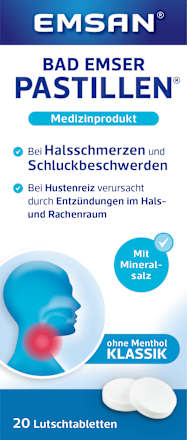 Klassieke keelpastilles zonder menthol, 20 stuks