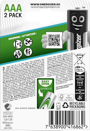 AAA-batterijen, 2 stuks
