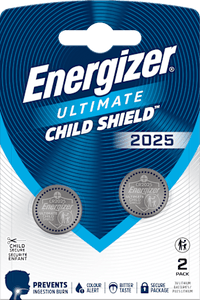 Knopfzelle CR2025 Lithium Child Shield, 2 St