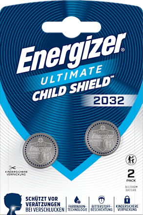 Knopfzelle CR2032 Lithium Child Shield, 2 St