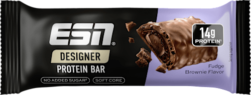 Proteinriegel Designer Bar, Fudge Brownie Geschmack, 45 g