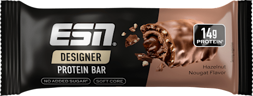 Proteinriegel Designer Bar, Hazelnut Nougat Geschmack, 45 g