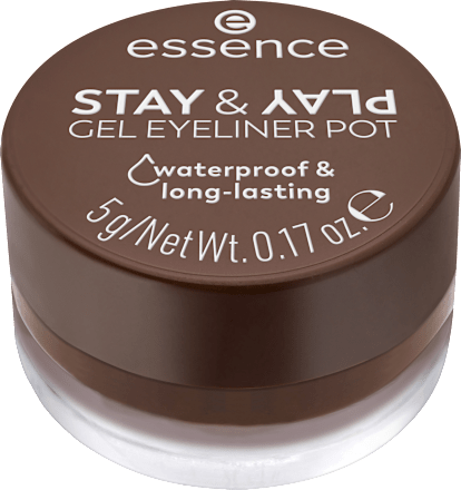 Gel Eyeliner Stay & Play 02 Brown, 5 g essence