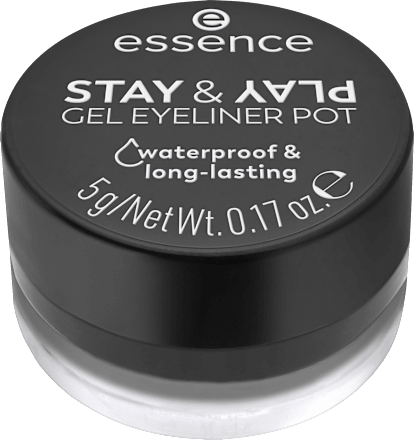 Gel Eyeliner Stay & Play Waterproof 01 Black, 5 g essence