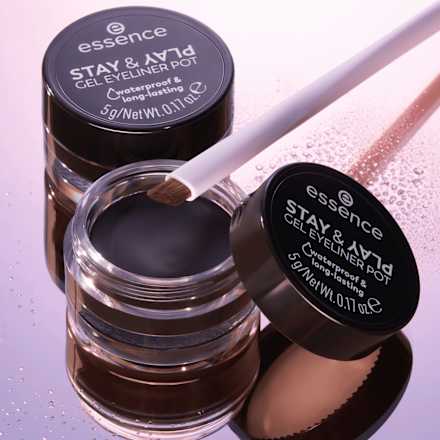 Gel Eyeliner Stay & Play Waterproof 01 Black, 5 g essence